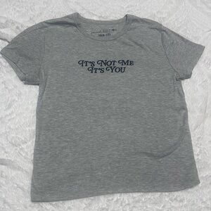 Gray Graphic crop top